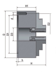 4-čeľusťové skľučovadlo s centrickým upínaním Ø 125 mm