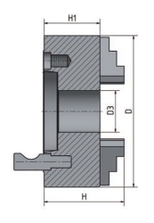 4-čeľusťové skľučovadlo s centrickým upínaním Ø 200 mm Camlock 4